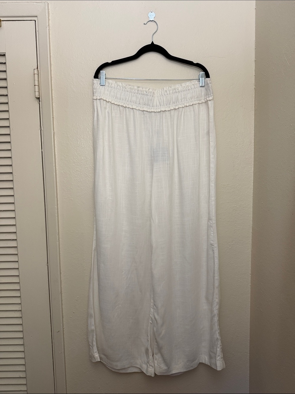 Cupio Cream Wide Leg Pants Coastal Euro Rayon Blend Size L